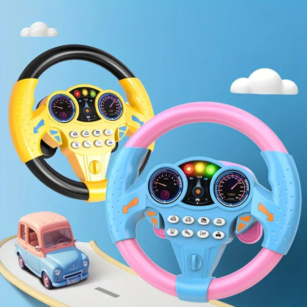 Colverro™ Kids Toy Steering Wheel with Suction Cup, Lights and Sounds