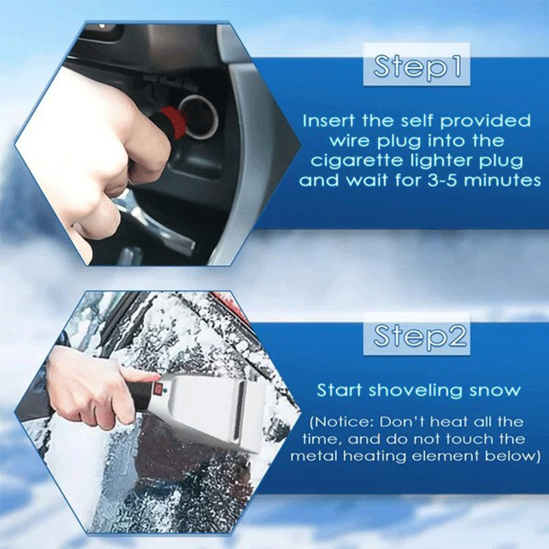 Colverro™ 12V Heated Ice Scraper for Faster Windshield Clearing