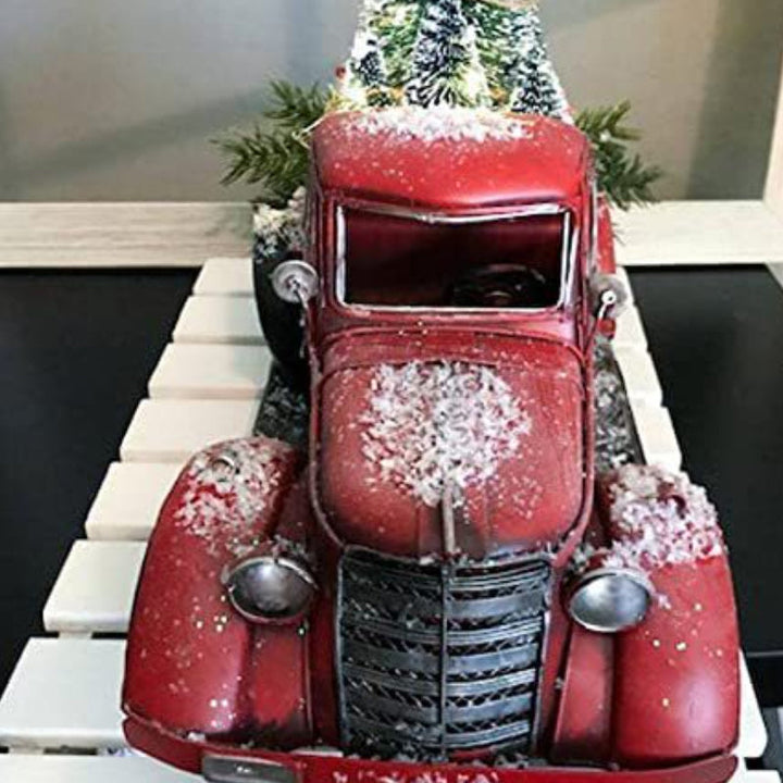 Colverro™ Red Farm Truck Christmas Decoration with Lighted Trees
