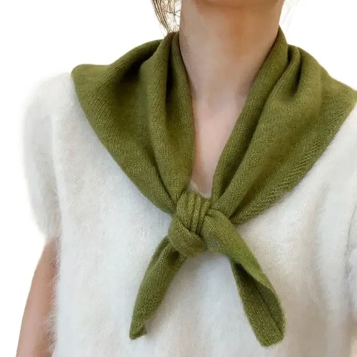 Colverro™ Korean-Style Triangle Knit Scarf for Women – Light &amp; Cozy