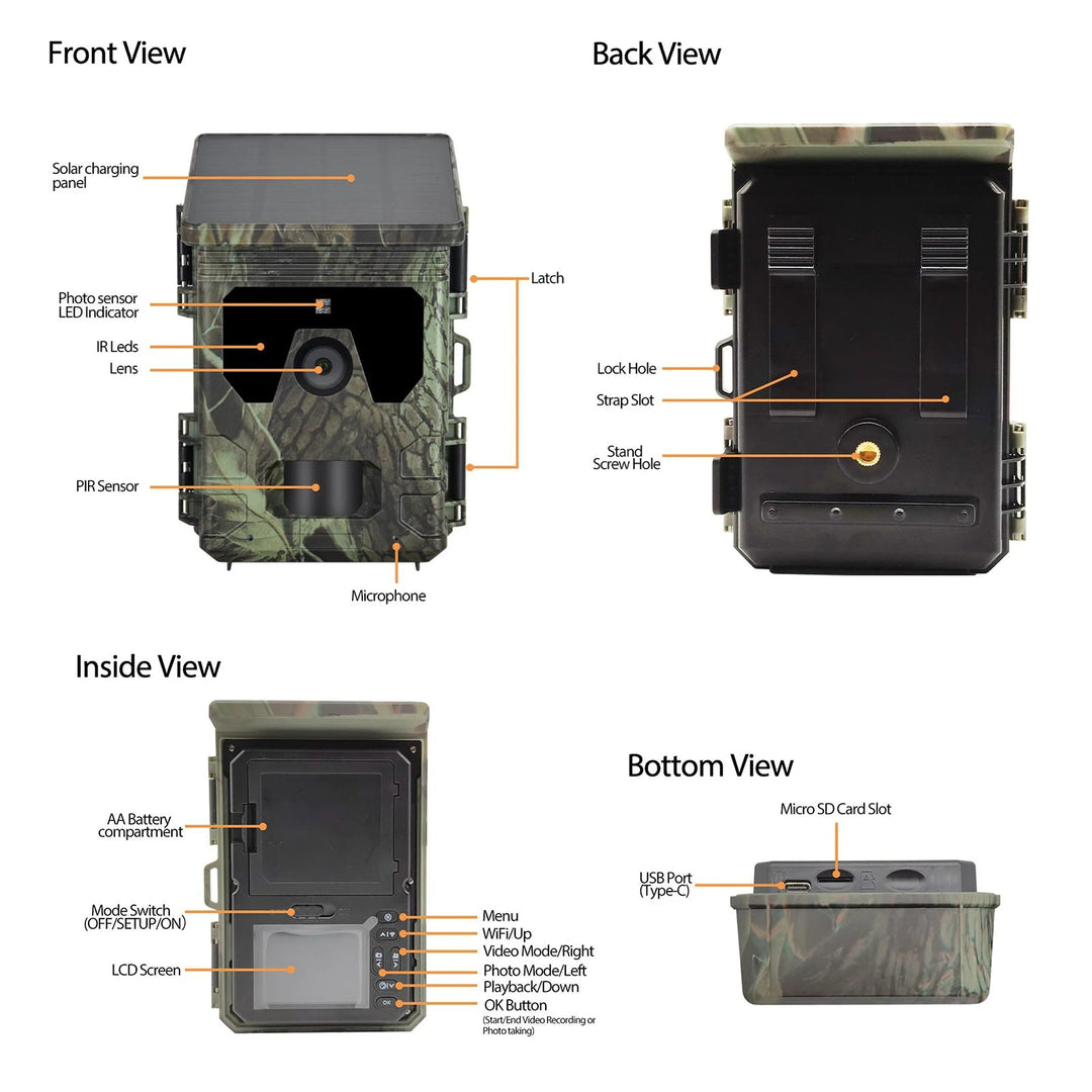 Colverro™ Solar Trail Camera with 4K Video, 50MP Photos and Night Vision