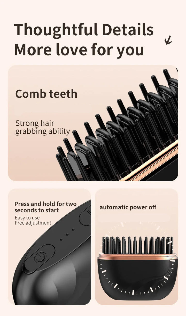 Colverro™ Cordless 2-in-1 Ceramic Straightening Comb for Travel
