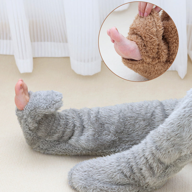 Colverro™ Fuzzy Footless Knee-High Leg Warmers for Cold Days