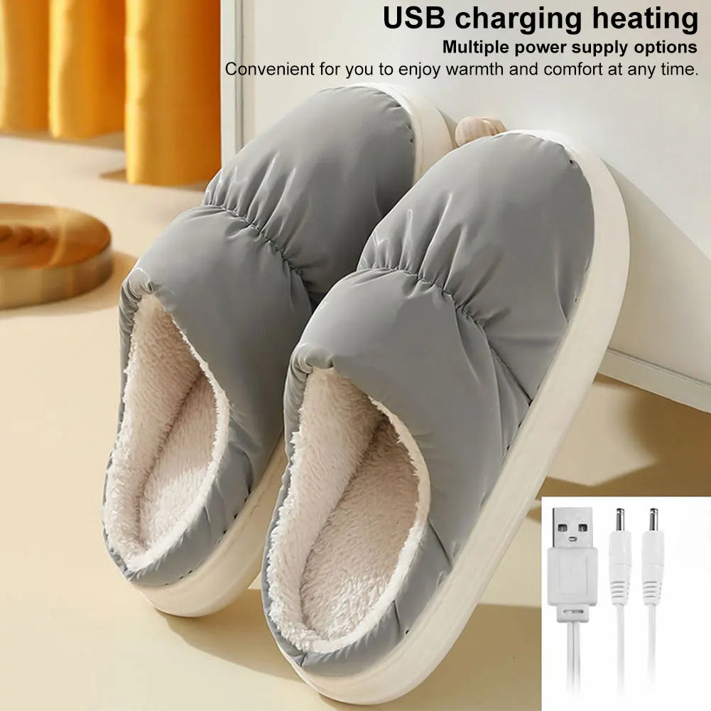 Colverro™ USB Heated Slippers with Soft Plush Lining for Cold Feet