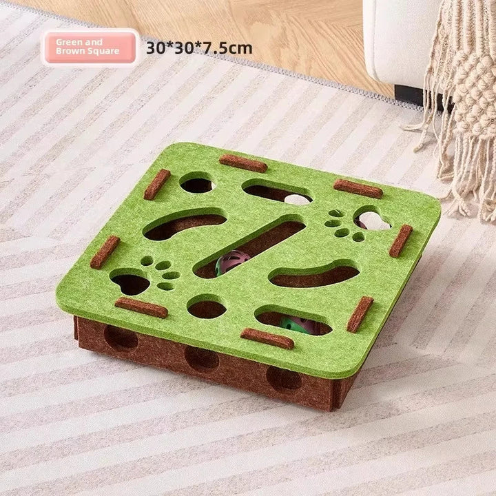 Colverro™ Felt Cat Puzzle Box with Hidden Bells for Indoor Play
