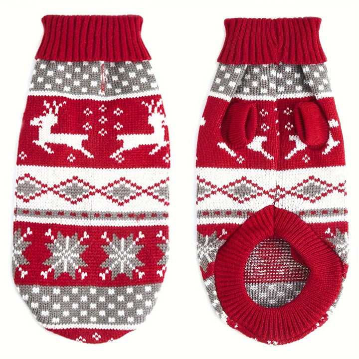 Colverro™ Knitted Christmas Sweater for Small Dogs with Festive Pattern
