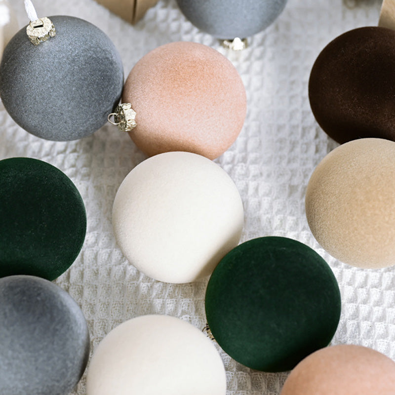 Colverro™ Velvet Christmas Ornaments Set of 12 with Soft Matte Finish