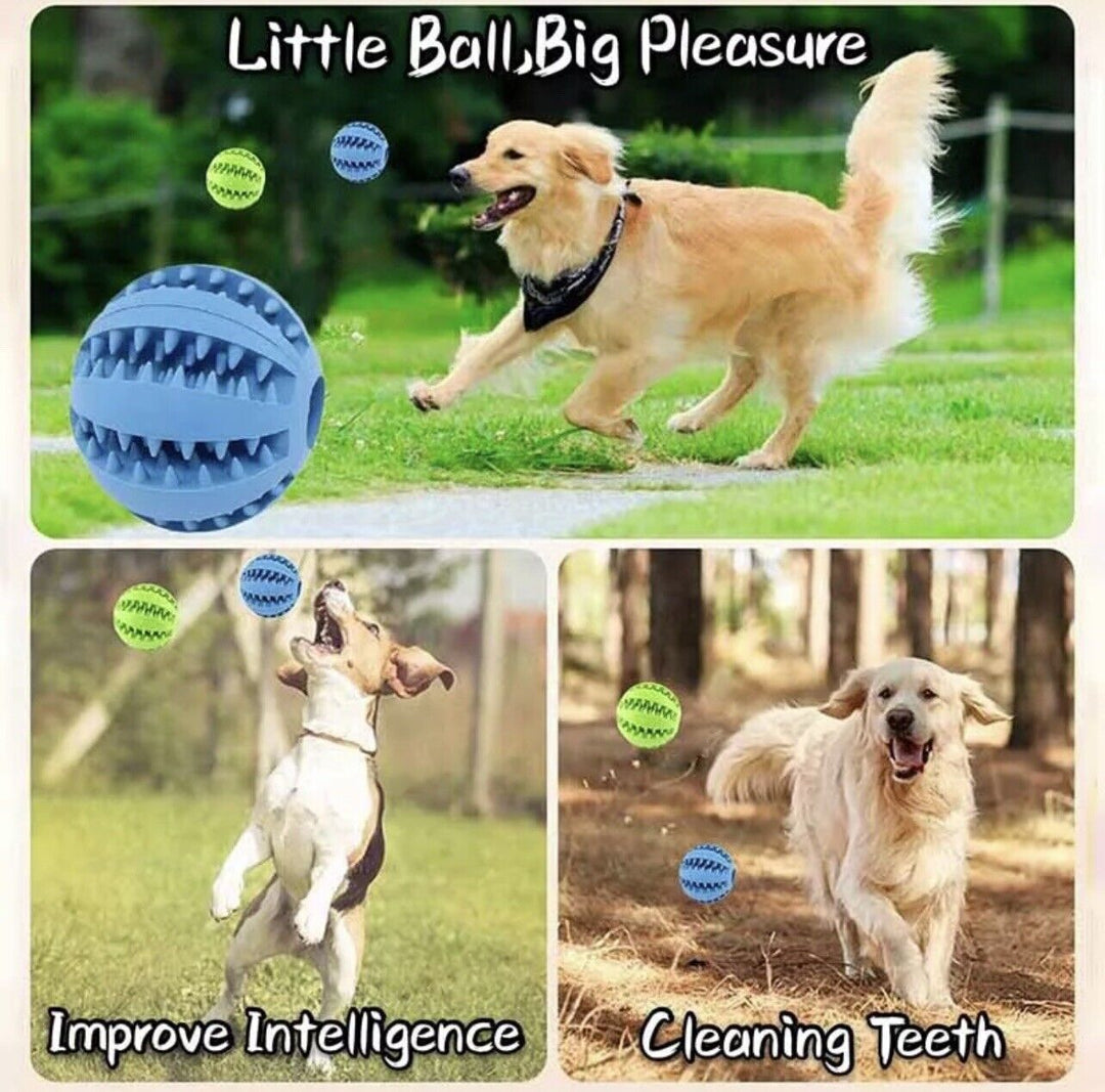 Colverro™ Tough Rubber Treat Ball for Dogs and Cats, Chew and Fetch Toy