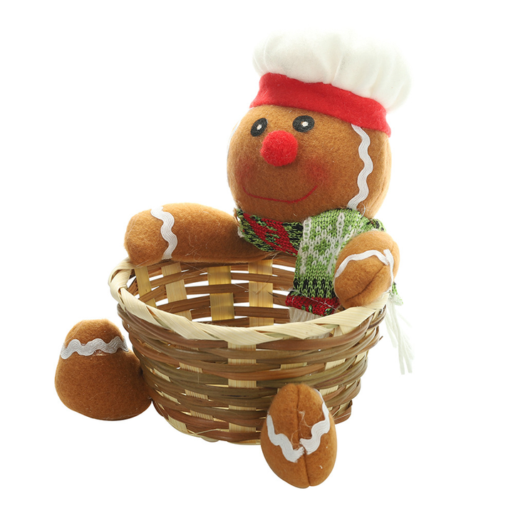 Colverro™ Woven Christmas Candy Basket with Embroidered Characters