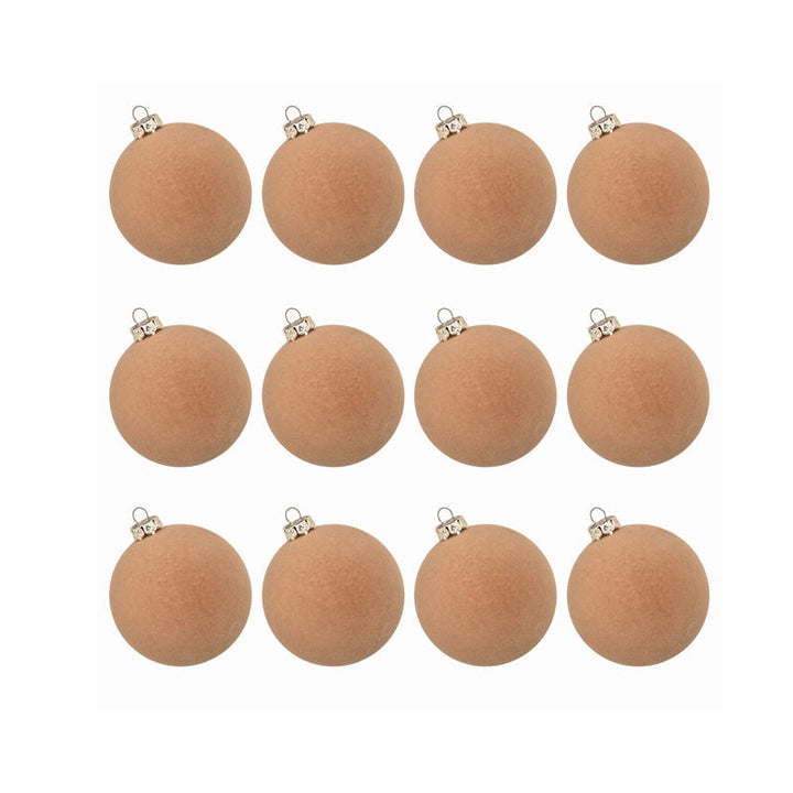 Colverro™ Velvet Christmas Ornaments Set of 12 with Soft Matte Finish