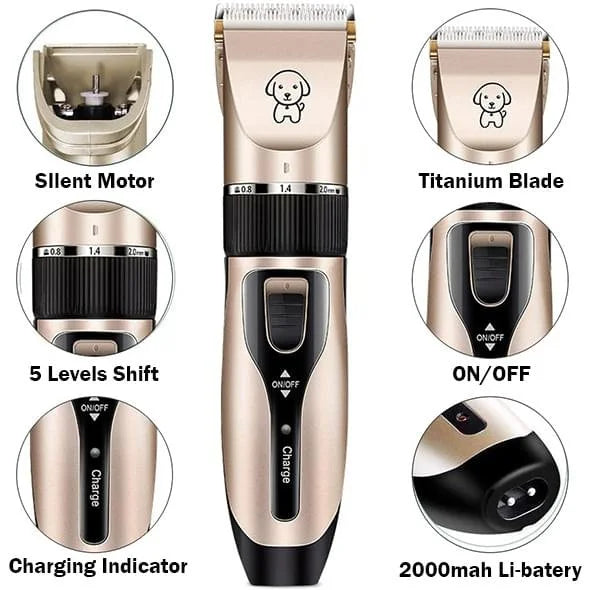 Colverro™ Low-Noise Rechargeable Dog and Cat Clippers Grooming Kit