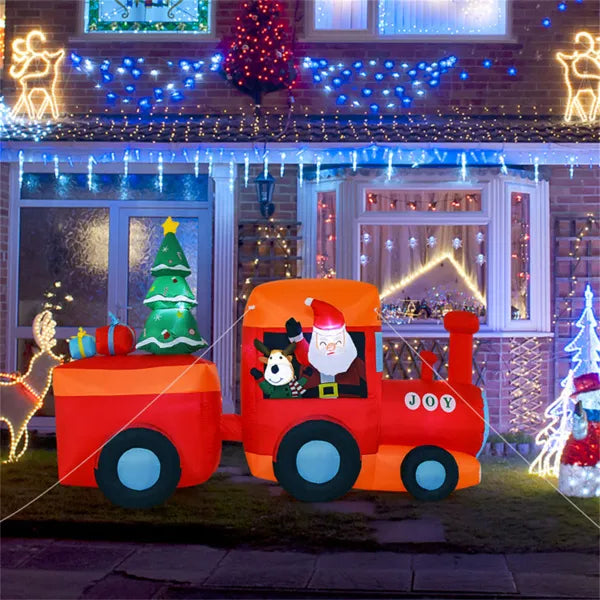 Inflatable Christmas train with Santa