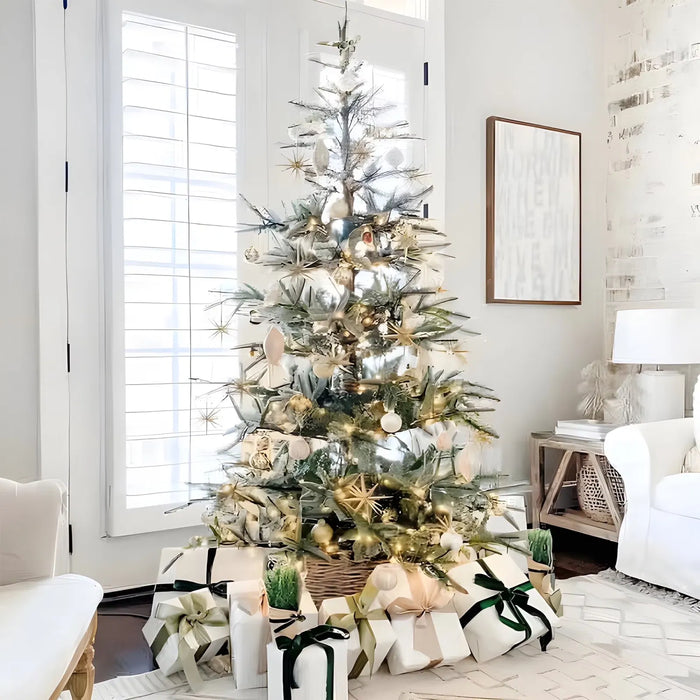 Colverro 7 ft Aspen Fir Christmas Tree with Light Snow Tips