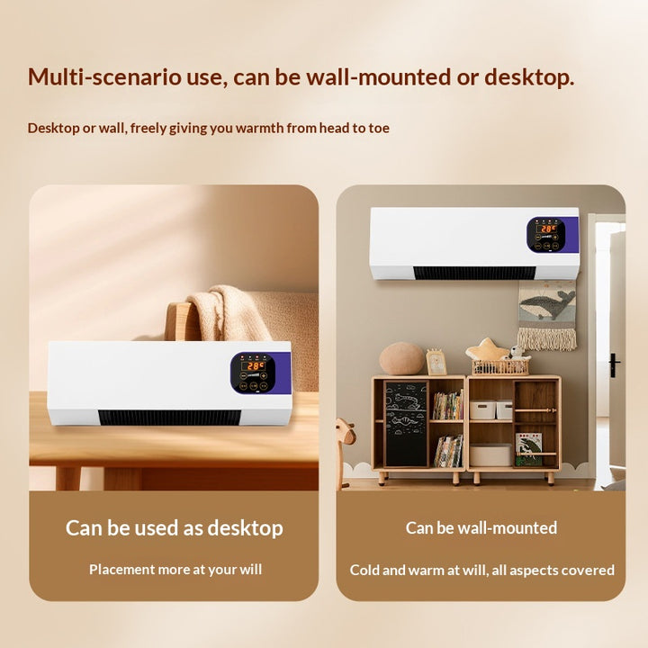 White wall-mounted heater with large touch display