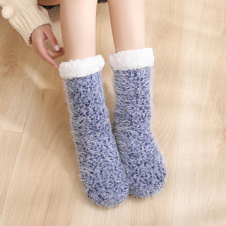 Colverro™ Sherpa-Lined Slipper Socks with Non-Slip Silicone Grippers