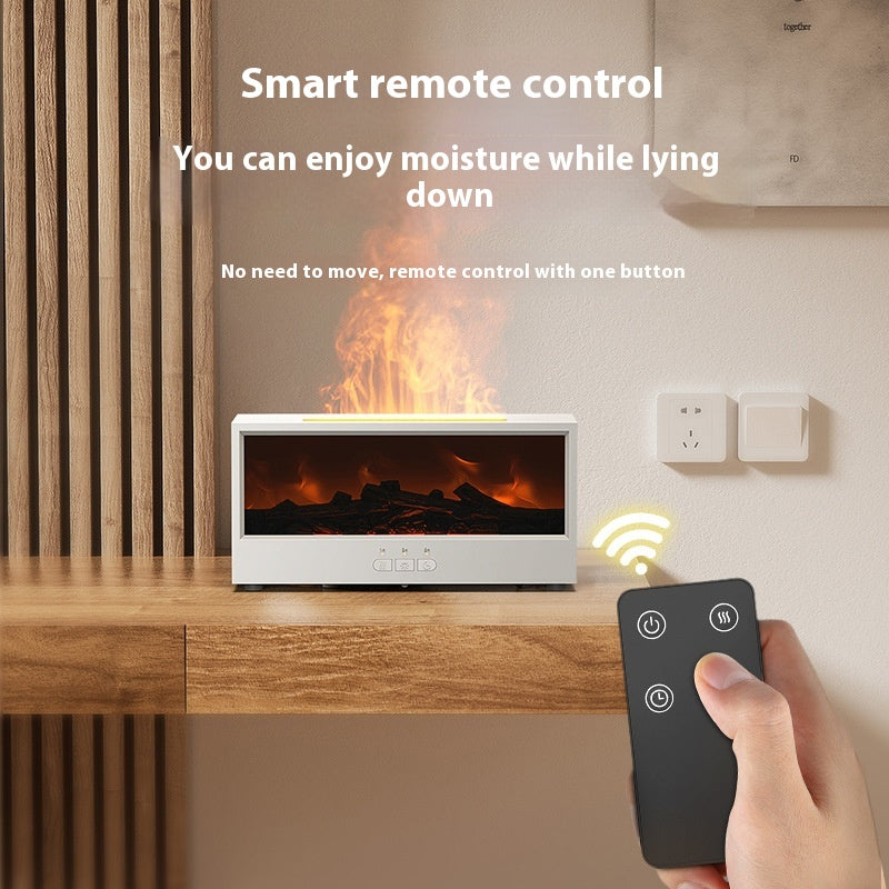 3D Fireplace Flame Aroma Diffuser with Remote and Oil Options