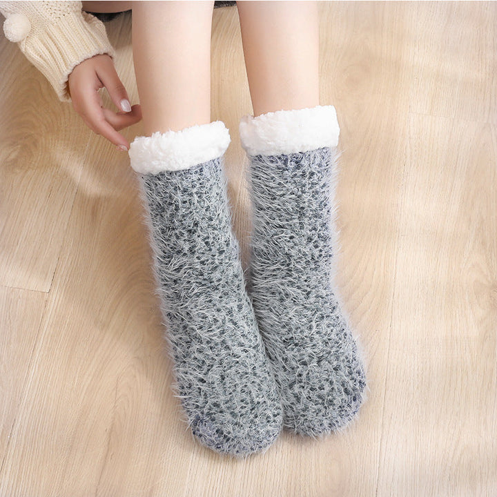 Colverro™ Sherpa-Lined Slipper Socks with Non-Slip Silicone Grippers