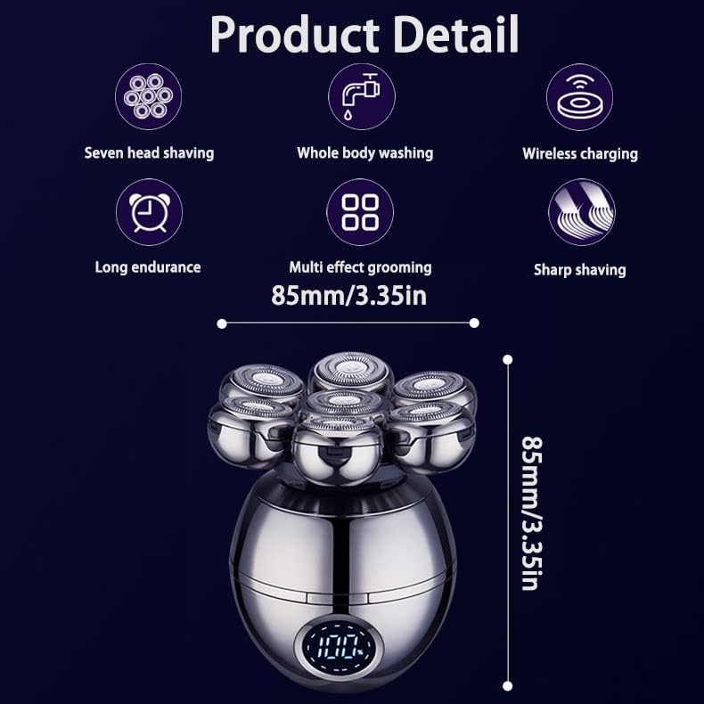 Colverro™ Cordless Head Shaver with 7D Floating Blades and LED Display