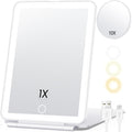 Colverro™ Rechargeable Lighted Travel Makeup Mirror with 10X Magnification
