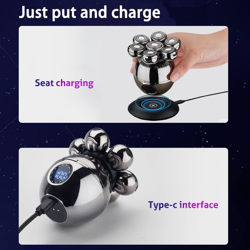 Colverro™ Cordless Head Shaver with 7D Floating Blades and LED Display
