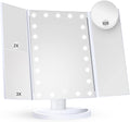 Colverro™ Tri-Fold LED Makeup Mirror with 10x Magnification and Tray