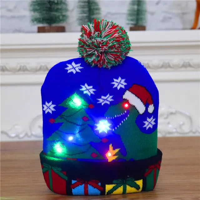 Colverro™ Light-Up LED Knit Christmas Beanie for Kids &amp; Adults
