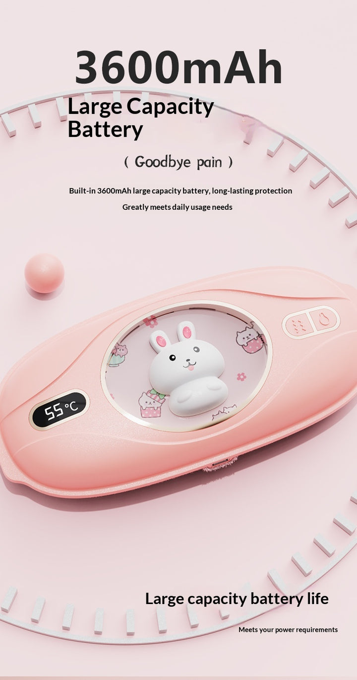 Pink bunny-face warming belt on a waist strap