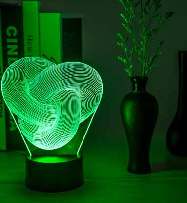 Twisted knot 3D illusion acrylic lamp