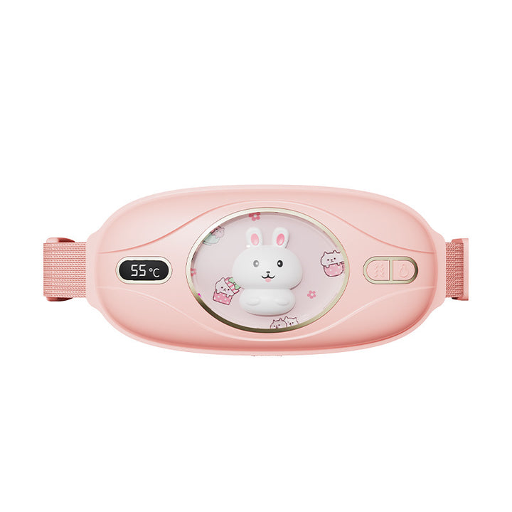 Pink bunny-face warming belt on a waist strap