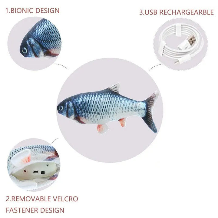 Colverro™ Flopping Fish Cat Toy, USB Rechargeable with Lifelike Wiggle