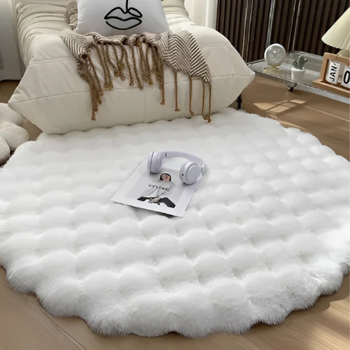 Colverro™ Round Soft Fleece Rug 35 in with Non-Slip Backing