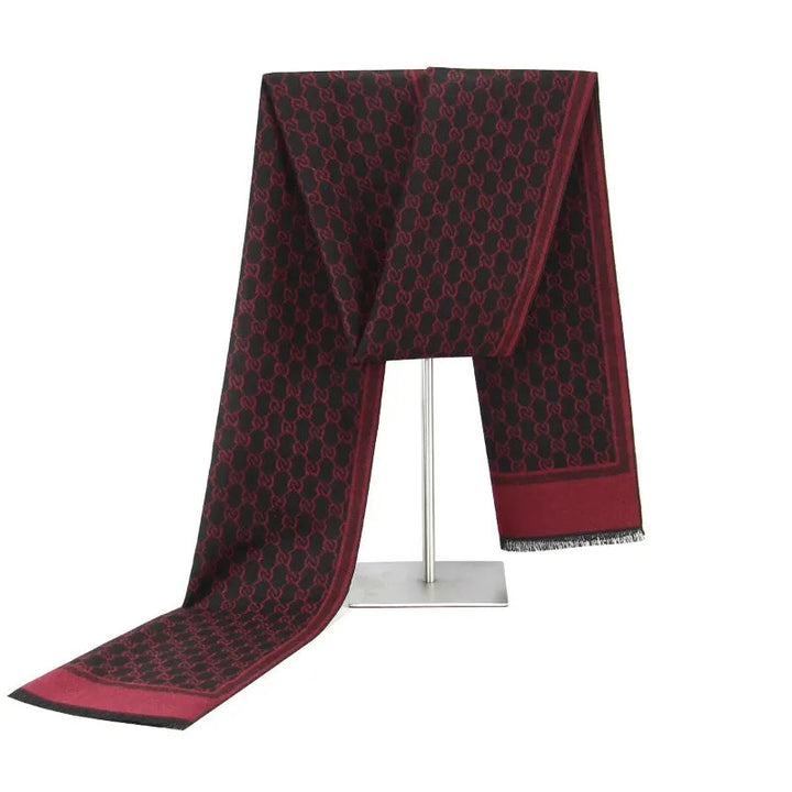 Colverro™ Wool Blend Winter Scarf with Letter Print and Fringe Trim