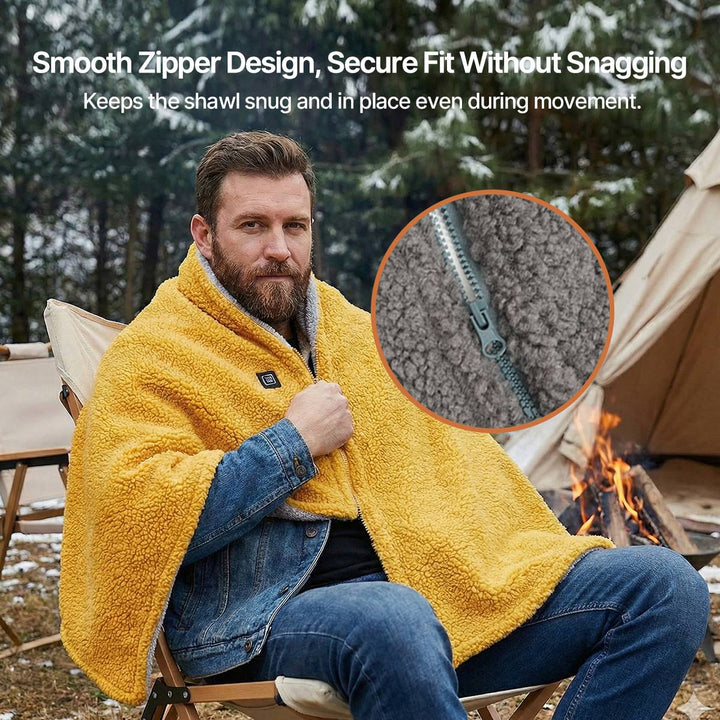 Colverro™ Sherpa &amp; Faux Fur USB Heated Throw with 3 Heat Levels