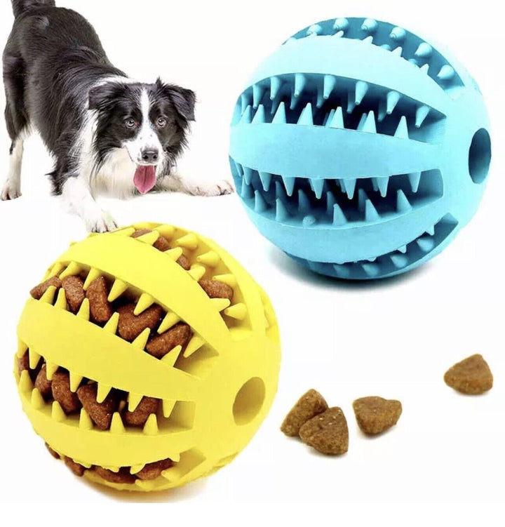 Colverro™ Tough Rubber Treat Ball for Dogs and Cats, Chew and Fetch Toy