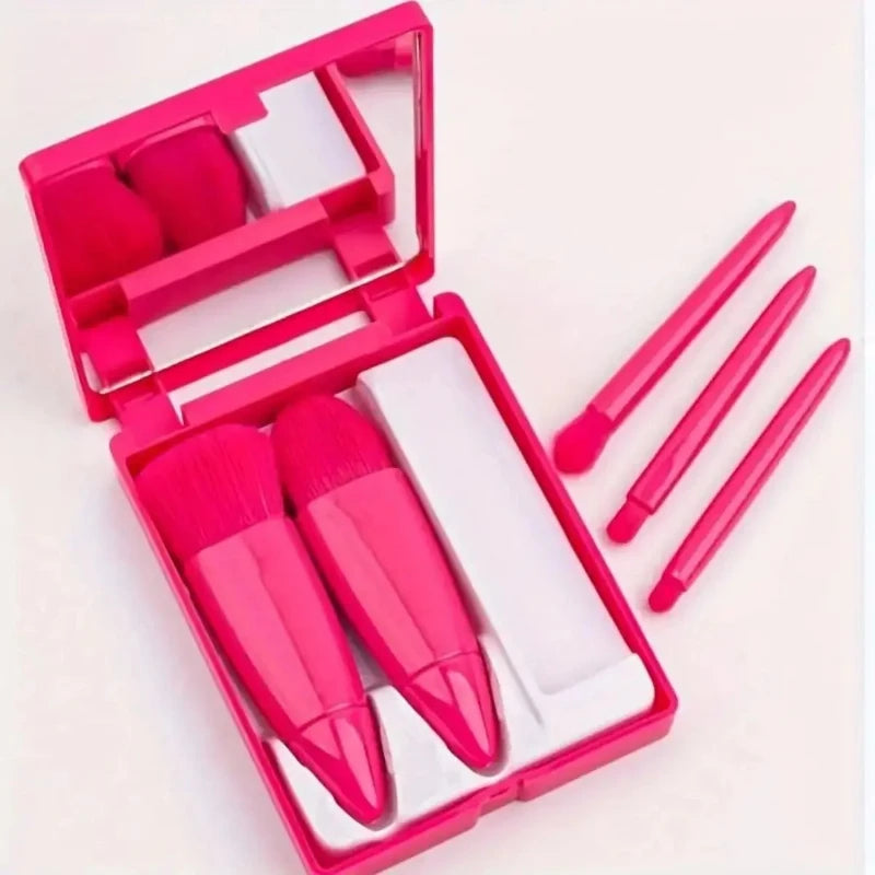 Colverro™ Mini Makeup Brush Set with Mirror in a Compact Case