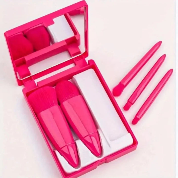 Colverro™ Mini Makeup Brush Set with Mirror in a Compact Case
