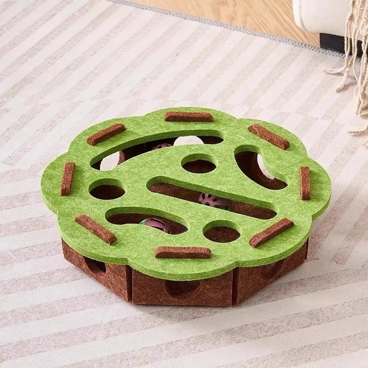 Colverro™ Felt Cat Puzzle Box with Hidden Bells for Indoor Play