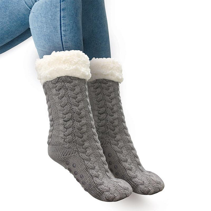 Colverro™ Thick Fleece-Lined Slipper Socks with Non-Slip Bottoms