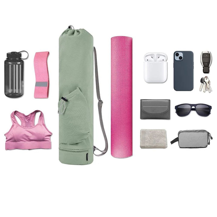 Colverro™ Yoga Mat Carrier Bag with Wet Pocket and Water Bottle Holder