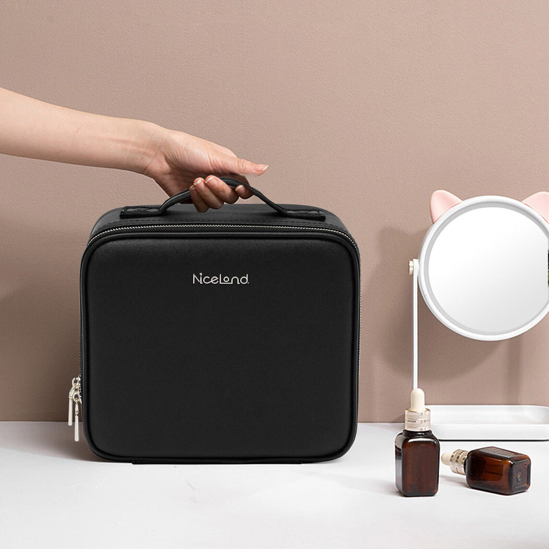 Colverro™ LED Makeup Bag with Built-In Mirror and 3 Light Settings
