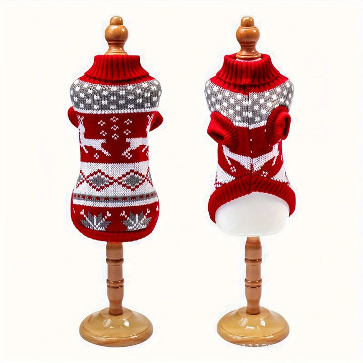 Colverro™ Knitted Christmas Sweater for Small Dogs with Festive Pattern