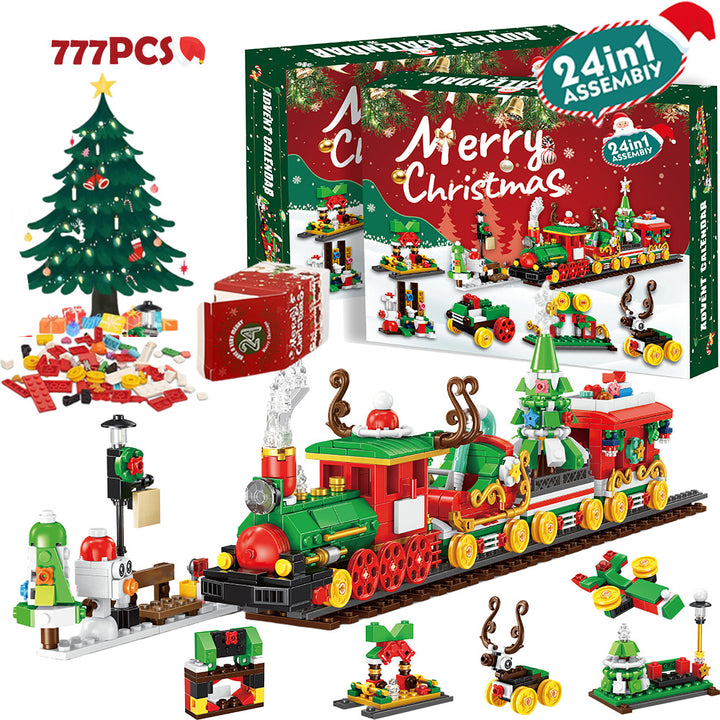 Christmas advent calendar with 24 mini brick building boxes