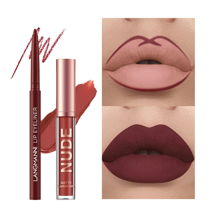 Twelve-piece matte lipstick and lip liner gift set