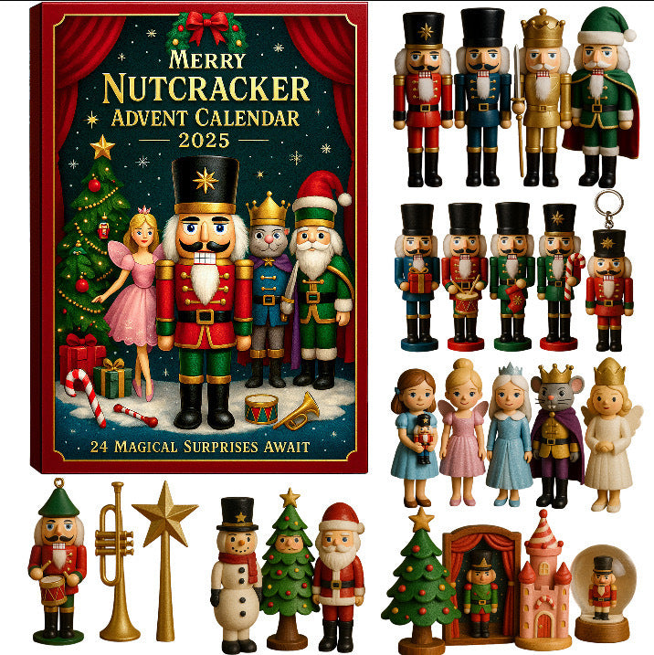 Advent calendar box with acrylic Christmas ornaments