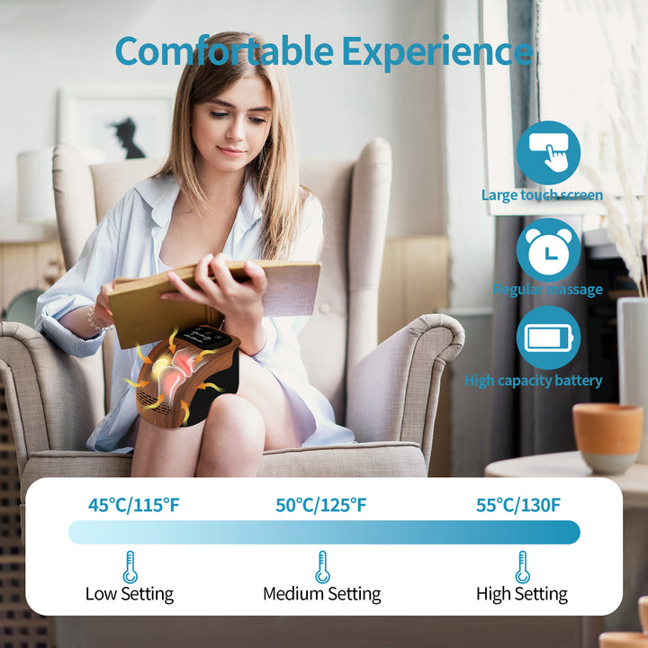Rechargeable Heated Knee Massager with Kneading and Vibration