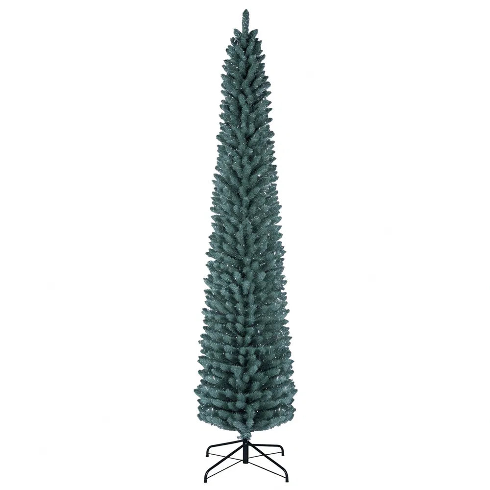 Tall slim frosted pencil Christmas tree