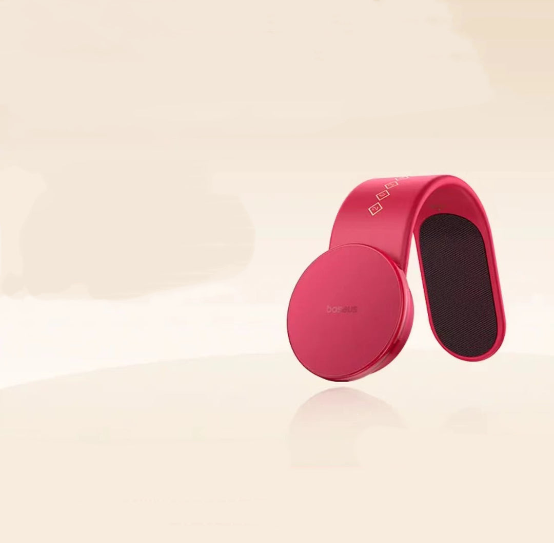 Phone on a magnetic bendable car charging mount