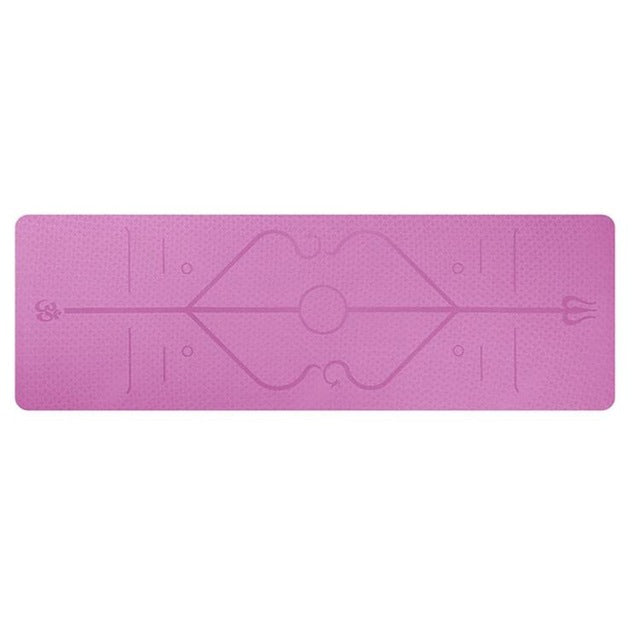 TPE yoga mat with alignment lines
