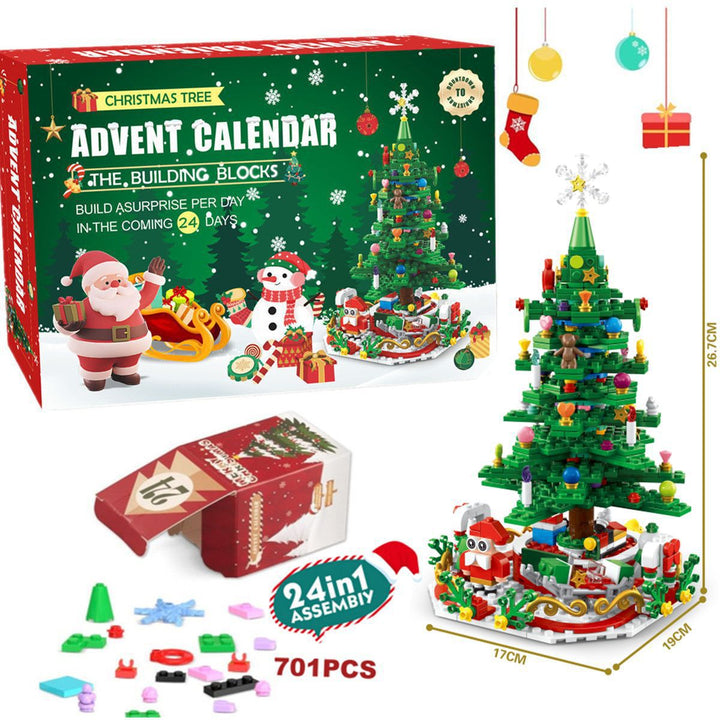 Christmas advent calendar with 24 mini brick building boxes