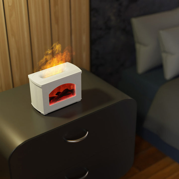 Simulated Fireplace Humidifier with Flame Effect and Oil Diffuser
